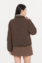 Brown checked reversible teddy fleece jacket_4