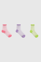Sheer horizontal stripe socks - Set of 3