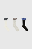 Checked ruffle trim socks - Set of 3_1
