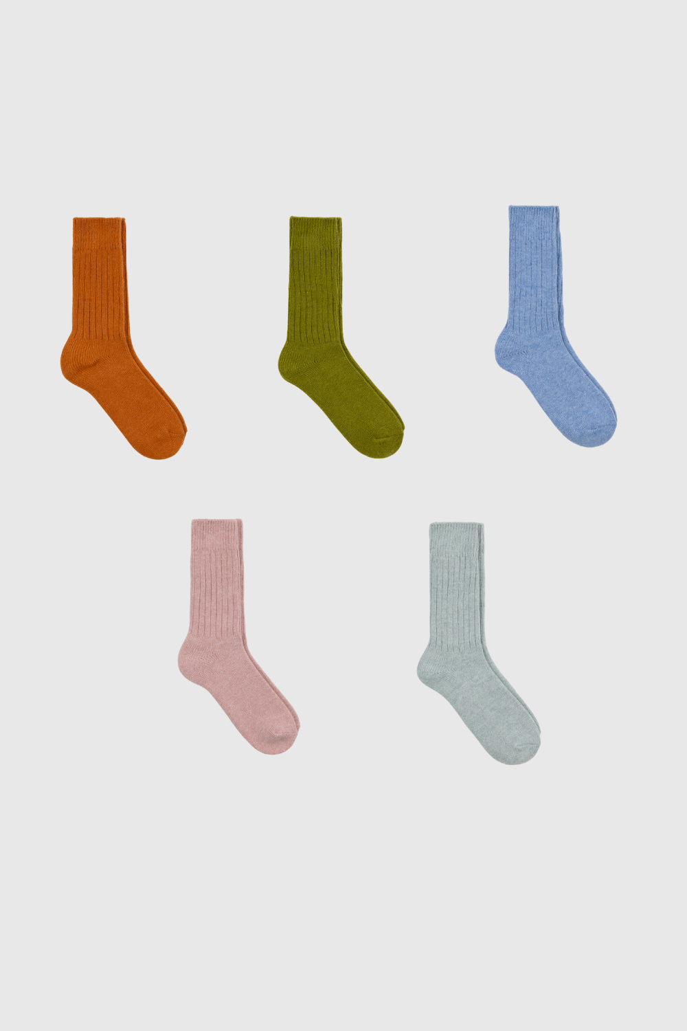 Ribbed alpaca blend socks - Set of 5