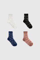 Sheer geometric circles socks - Set of 4