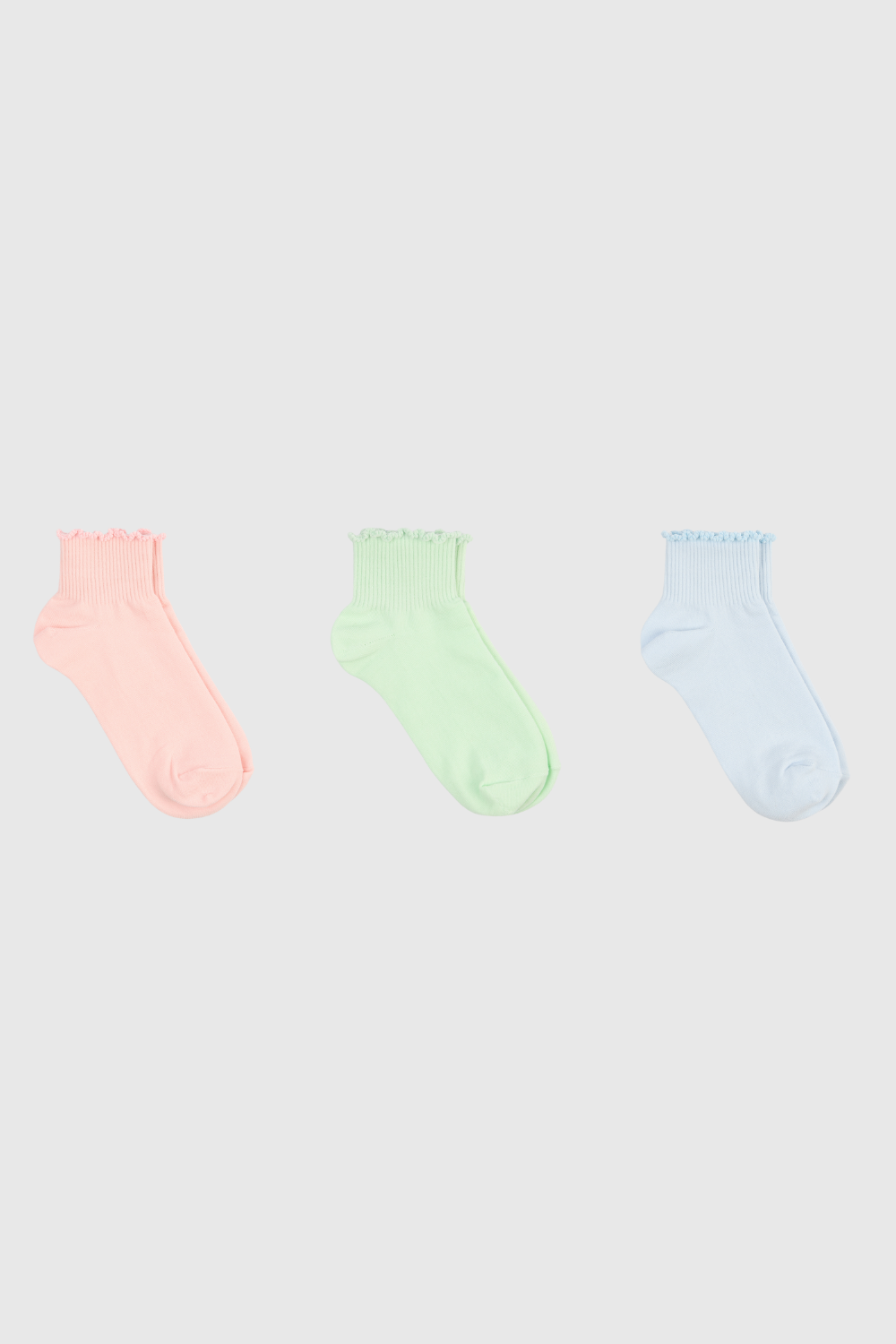 Lettuce trim ankle socks - Set of 3
