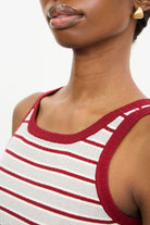 Burgundy grey and ivory striped tank_3