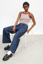 Burgundy grey and ivory striped tank_5