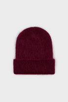 Burgundy mohair beanie hat_1