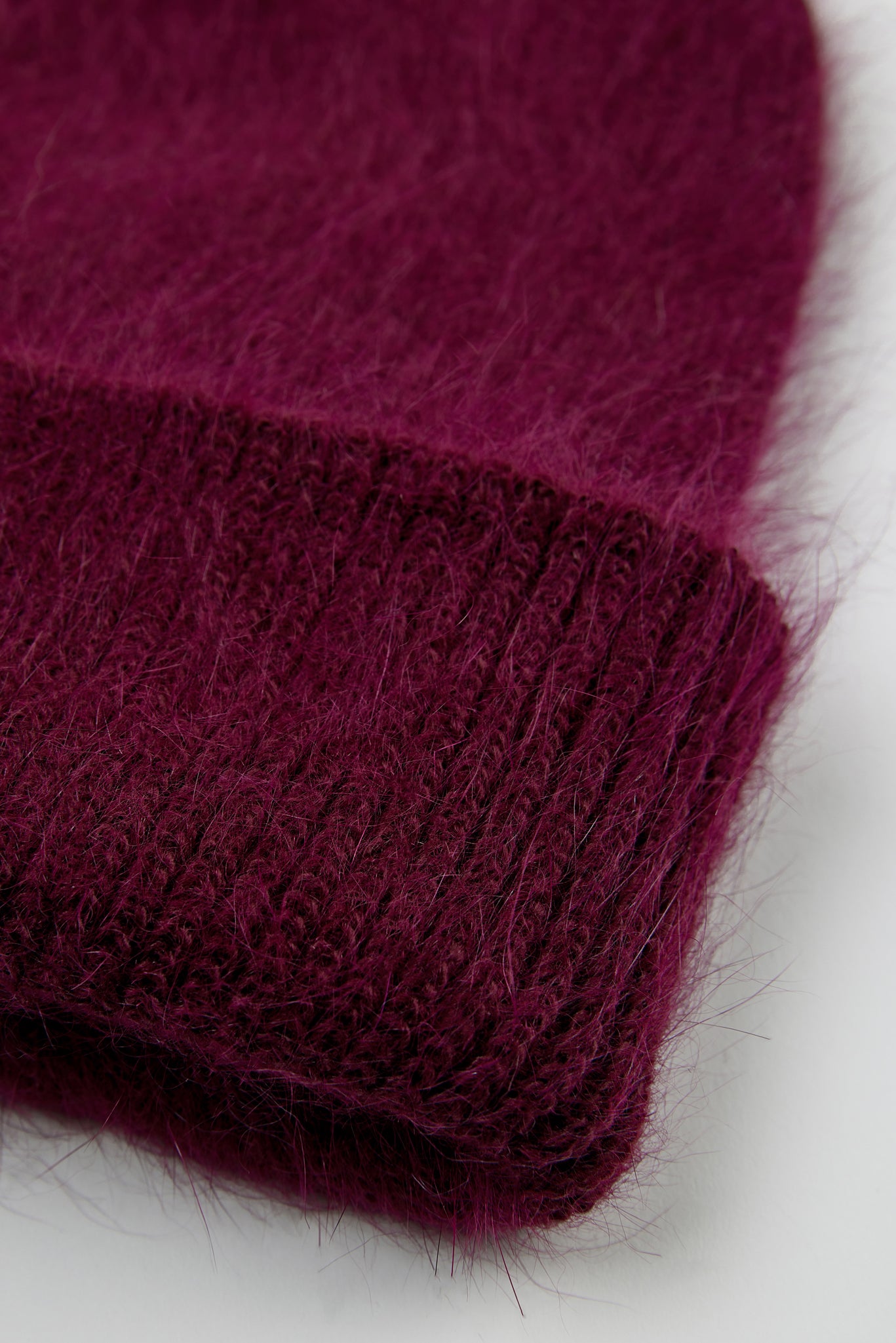 Burgundy mohair beanie hat_2