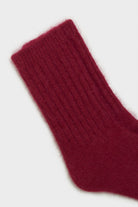 Burgundy angora ribbed socks_2