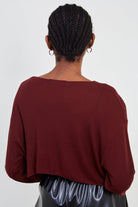 Burgundy ribbed semi sheer top_2