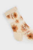 Camel large daisy sheer socks_2
