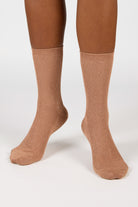 Camel modal blend ribbed socks_4