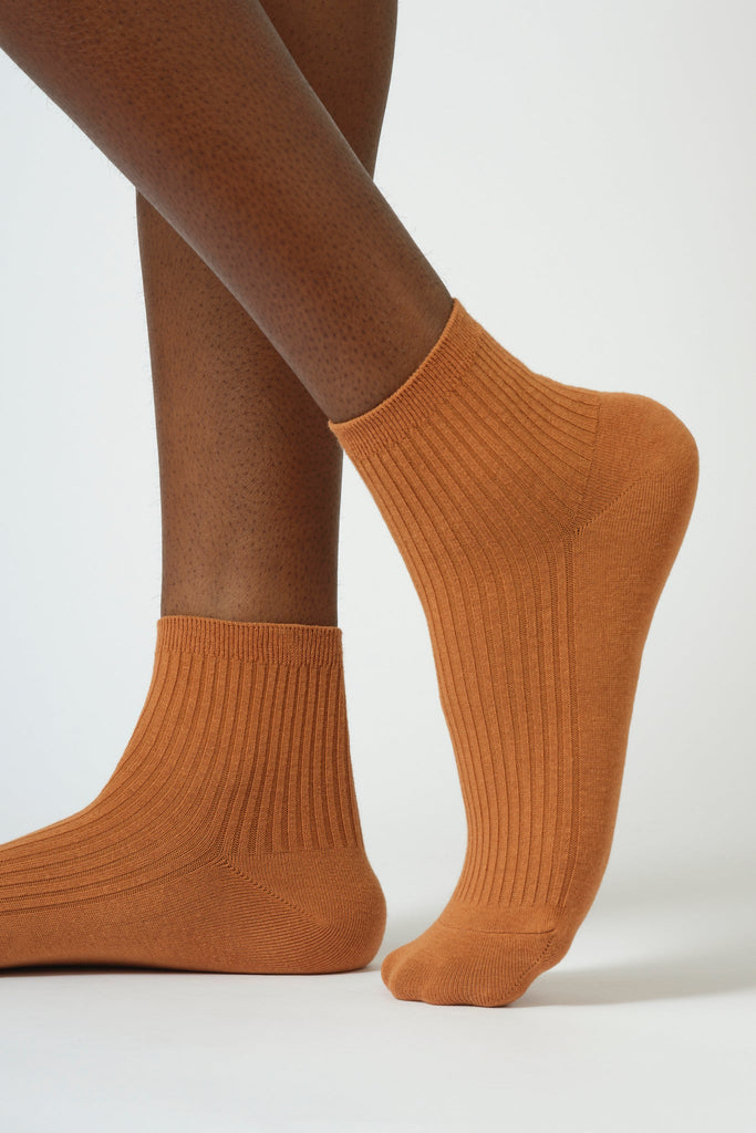 Camel short cotton blend socks_1
