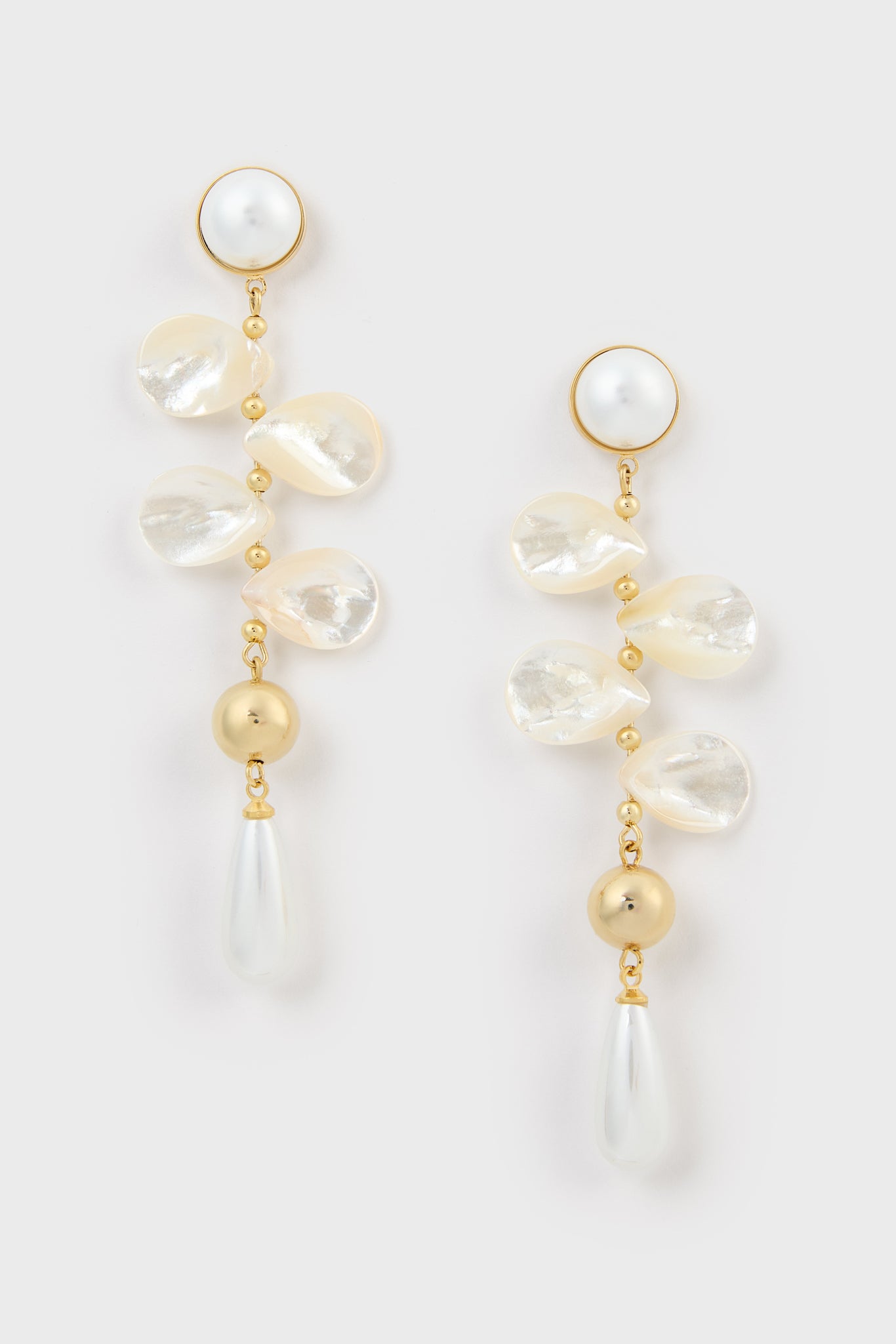 Cascading pearl gold trimmed drop earrings_1