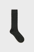 Charcoal glitter long ribbed socks_1
