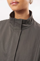 Charcoal grey diagonal pocket bomber jacket_4