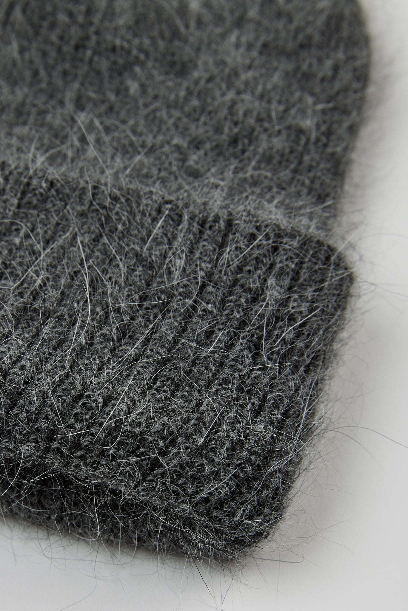 Charcoal grey mohair beanie hat_2