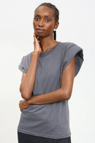 Charcoal padded shoulder tank_1
