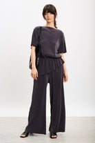 Charcoal ribbed asymmetric hem top_4
