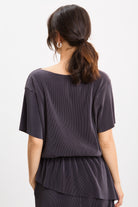 Charcoal ribbed asymmetric hem top_2