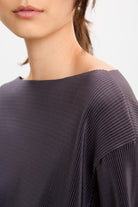 Charcoal ribbed asymmetric hem top_3