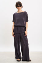 Charcoal ribbed wide leg trousers_4