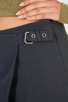 Charcoal side buckle mini skort_3