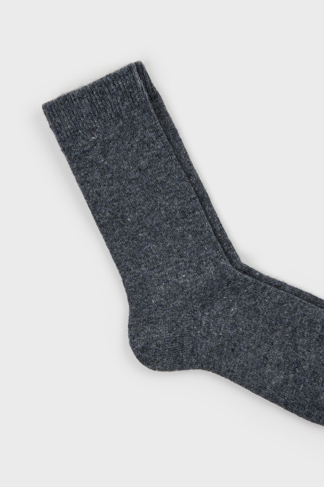 Charcoal smooth cashmere wool blend socks_2