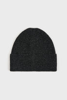 Charcoal wool blend ribbed beanie hat_1