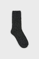 Charcoal wool blend ribbed socks_1