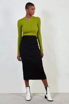 Chartreuse ribbed top_2