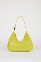 Chartreuse vegan leather shaped shoulder bag_1