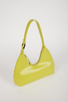 Chartreuse vegan leather shaped shoulder bag_2