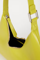 Chartreuse vegan leather shaped shoulder bag_3
