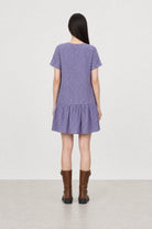 Cobalt blue and pink gingham ruffle trim dress_2