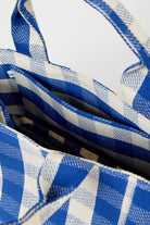 Cobalt blue giant check mini tote bag_4