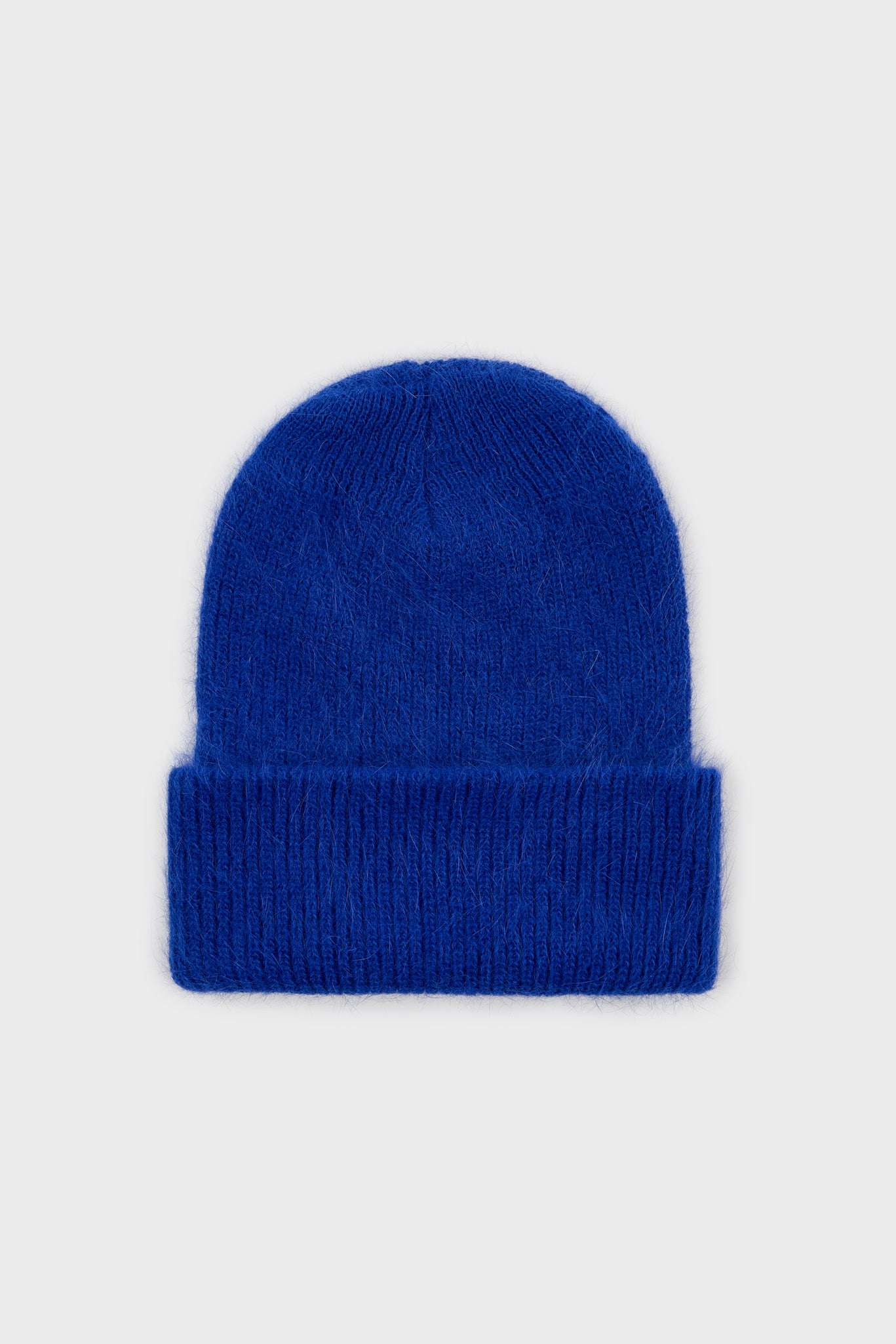 Cobalt blue mohair beanie hat_1
