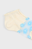 Cream and pale blue sheer daisy strip ankle socks_4