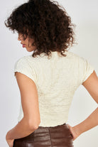 Cream button front short sleeved top_2