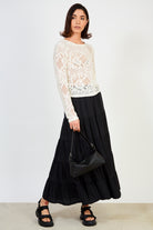 Cream embroidered pattern top_5