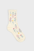 Cream scattered wild flower socks_3