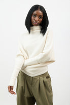 Cream wool blend horizontal ribbed knit top_2