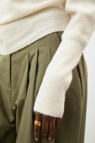 Cream wool blend horizontal ribbed knit top_5