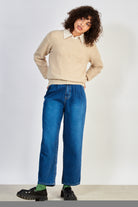 Dark beige alpaca blend ribbed jumper_5