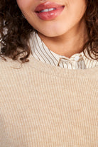 Dark beige alpaca blend ribbed jumper_4