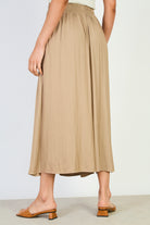 Dark beige flowy wide leg trousers_2