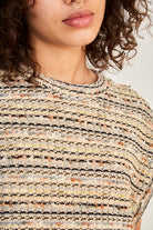 Dark beige multicolour striped knit vest_3