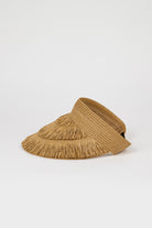 Dark beige tiered straw sun visor_1