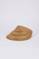 Dark beige tiered straw sun visor_2