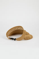 Dark beige tiered straw sun visor_4