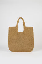 Dark beige tight weave straw tote bag_1
