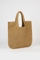Dark beige tight weave straw tote bag_2